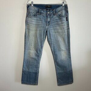 Women's Silver Jeans, Suki Capri, Ankle length, faded, straight leg, waist 31